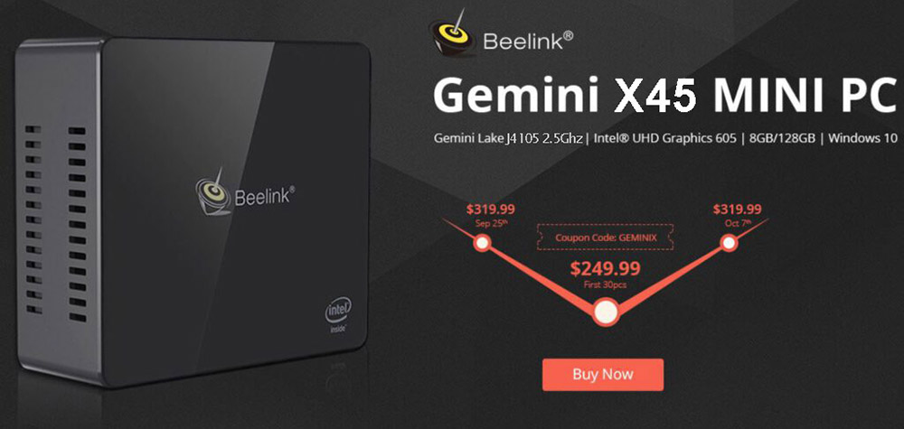 Beelink X45 Intel GEMINI LAKE J4105 Processor 8GB/128GB SSD Mini Computer